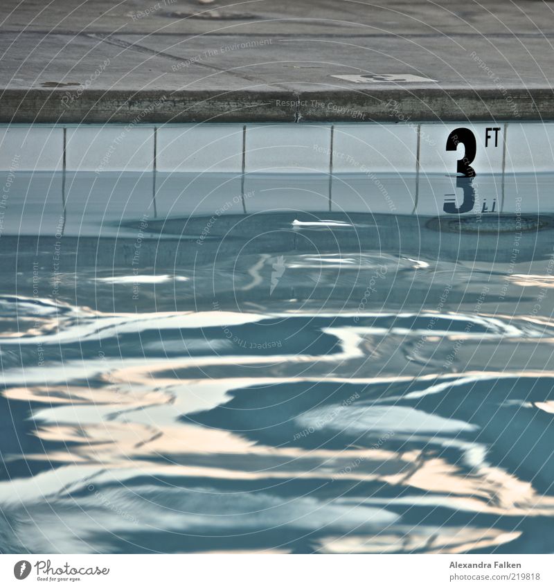 3ft Sports Fitness Sports Training Aquatics Sporting Complex Swimming pool Blue Tile Reflection Pool border Water Digits and numbers Flat Wet Damp