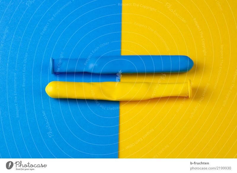 cohesion Balloon Sign Together Blue Yellow Belief Religion and faith Attachment Yin and Yang Background picture Equal Balance Infinity Colour photo