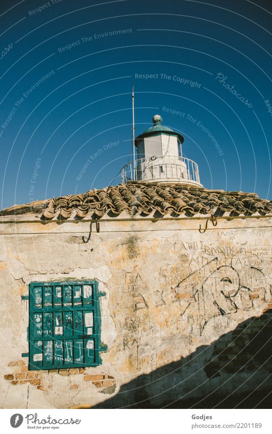 Lighthouse in Old Venetian Fortress II, Kérkira Corfu Capital city Deserted House (Residential Structure) Facade Tourist Attraction Looking Historic Maritime