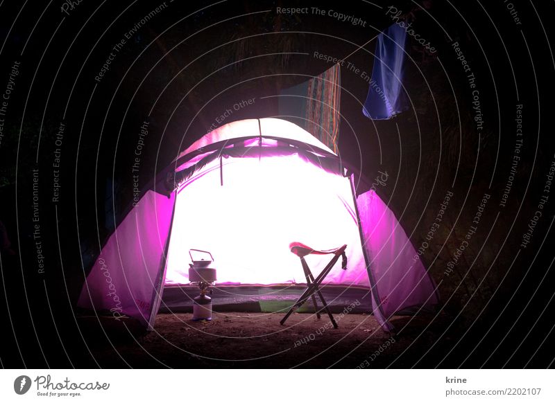 light tent Adventure Freedom Camping Nature Summer Illuminate Happiness Bright Violet Happy Anticipation Enthusiasm Optimism Vacation & Travel Time Tent Light
