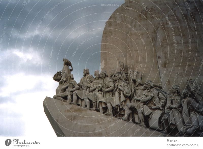 Portugal on the road to the new world Lisbon Monument Clouds Human being Vasco da Gama