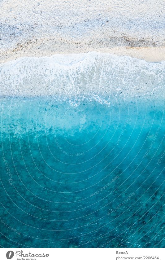 Turquoise blue sea and waves on a white beach from above Harmonious Senses Relaxation Swimming & Bathing Vacation & Travel Tourism Trip Adventure Far-off places