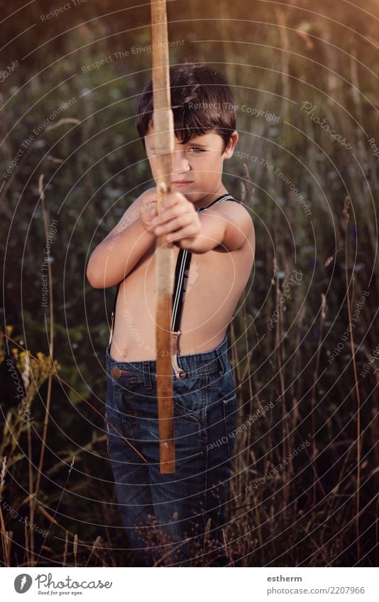 archer boy Lifestyle Playing Hunting Vacation & Travel Adventure Freedom Human being Masculine Child Toddler Infancy 1 3 - 8 years Movement Fitness Threat