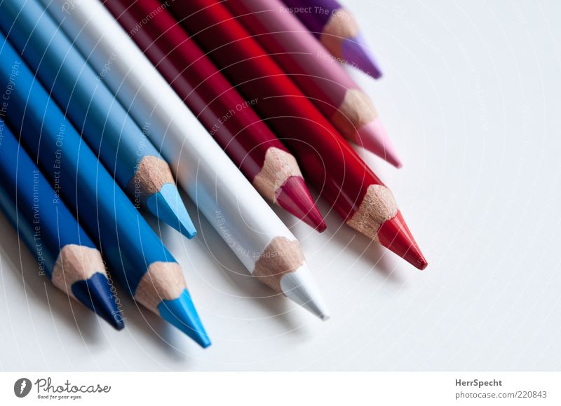 Blue White Red Pen Wood Beautiful New Point Violet Pink Crayon Colour Side by side Beaded Colour photo Multicoloured Interior shot Close-up Detail