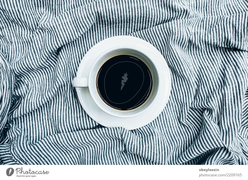 Cup of coffee for morning, top view Breakfast Beverage Coffee Espresso Life Table Cloth Old Dark Hot Natural Black Aromatic Linen Caffeine Grunge Rustic sack