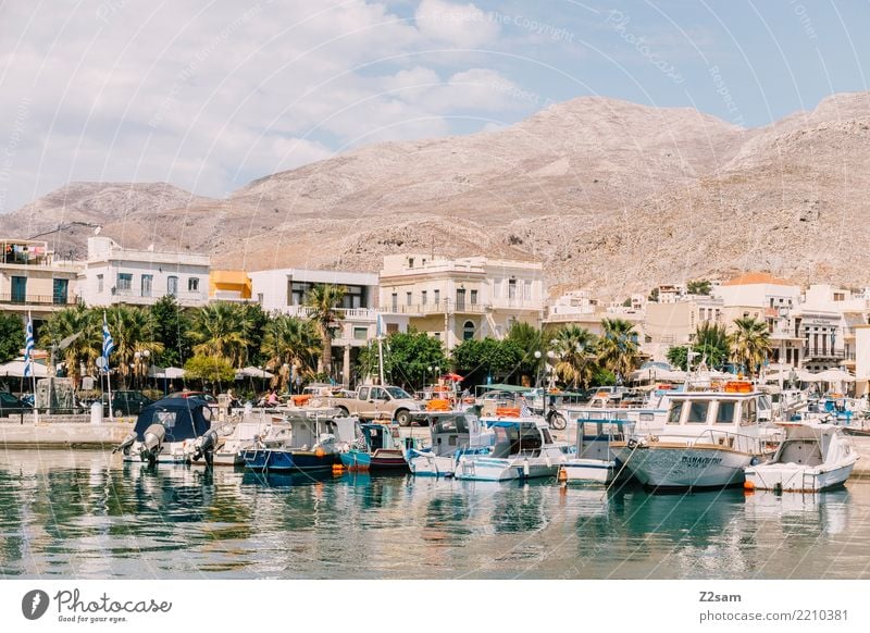 kalymnos Vacation & Travel Ocean Nature Landscape Water Sky Sun Summer Beautiful weather Mountain Village Small Town Harbour Navigation Boating trip Old Simple