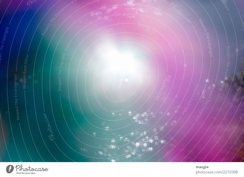Explosion - light - breakthrough - abstract Summer Sun Art Environment Nature Stars Climate Warmth Blue Multicoloured Green Violet Pink Energy Discover Eternity