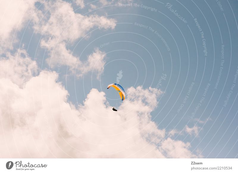 Above the clouds.... Leisure and hobbies Adventure Freedom Mountain Paragliding Human being Nature Sky Clouds Summer Beautiful weather Alps Flying Sports