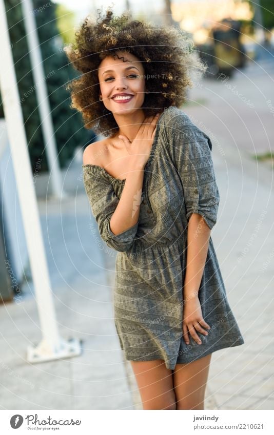 Beautiful Young Colombian Woman With Afro Hairstyle Wearing