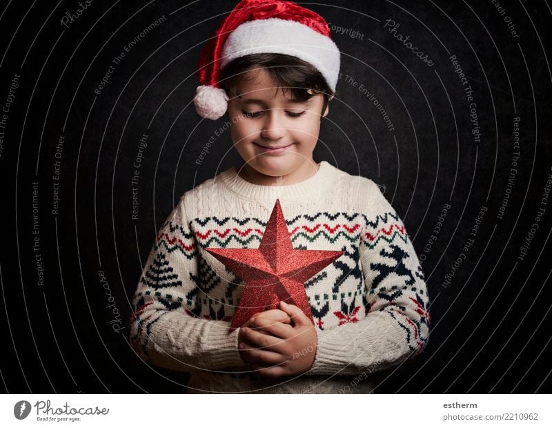 happy child on christmas Lifestyle Party Event Feasts & Celebrations Christmas & Advent New Year's Eve Human being Masculine Child Toddler Infancy 1 3 - 8 years