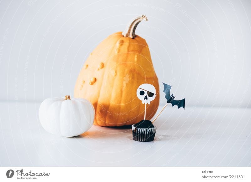 Selection of halloween autumn decoration Eating Decoration Hallowe'en Autumn Accessory Creepy White Pumpkin Ghosts & Spectres  food Muffin Cupcake chocolate bat