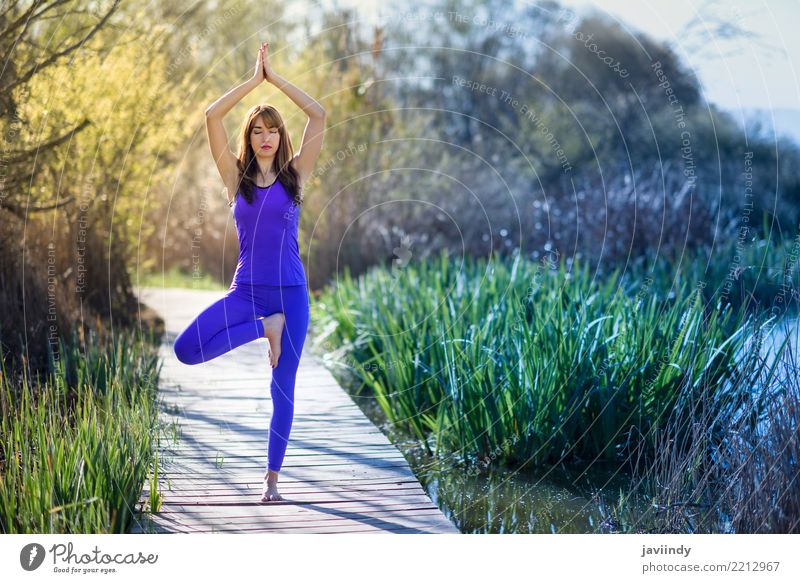 Young Sporty Attractive Woman Practicing Yoga Stock Photo 1223884600