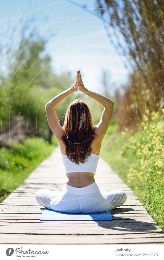 Young Sporty Attractive Woman Practicing Yoga Stock Photo 1223884600