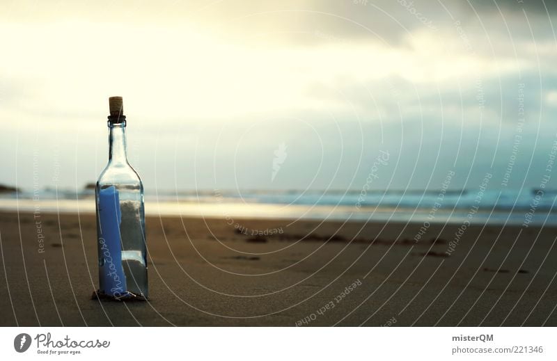 oneiric. Esthetic Calm Romance Old fashioned Message in a bottle Dream Gorgeous Beach Surrealism Information Communication Communicate Means of communication