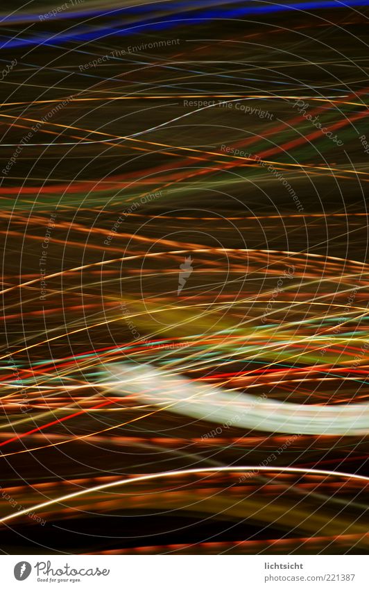 snakes of light Night life Energy industry Art Speed Multicoloured Black Alcohol-fueled Drugs rush Kinetic energy Movement Illuminate Bright Colours