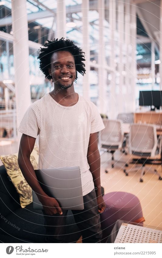 Portrait of smiling confident afro american adult in the office Lifestyle Happy Success Internship Work and employment Office Financial Industry Business
