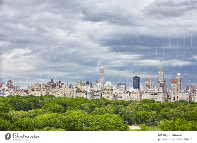 Stormy clouds over Central Park, NYC. City trip Summer Living or residing Flat (apartment) Sky Storm clouds Tree Skyline High-rise Building Elegant Success
