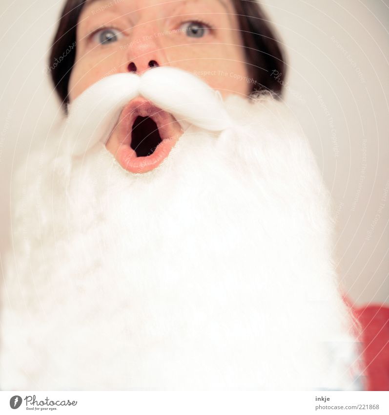 Hohohooo! Feasts & Celebrations Santa Claus Costume Mask Facial hair Beard Cliche Emotions Moody Anticipation Surprise Popular belief Identity Kitsch Nostalgia