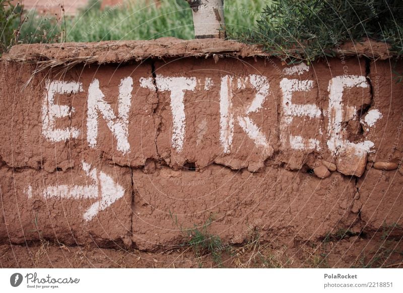 #A# ENTREE Wall (barrier) Wall (building) Esthetic Morocco Entrance Arrow Signs and labeling Scribbles Colour photo Multicoloured Exterior shot Detail