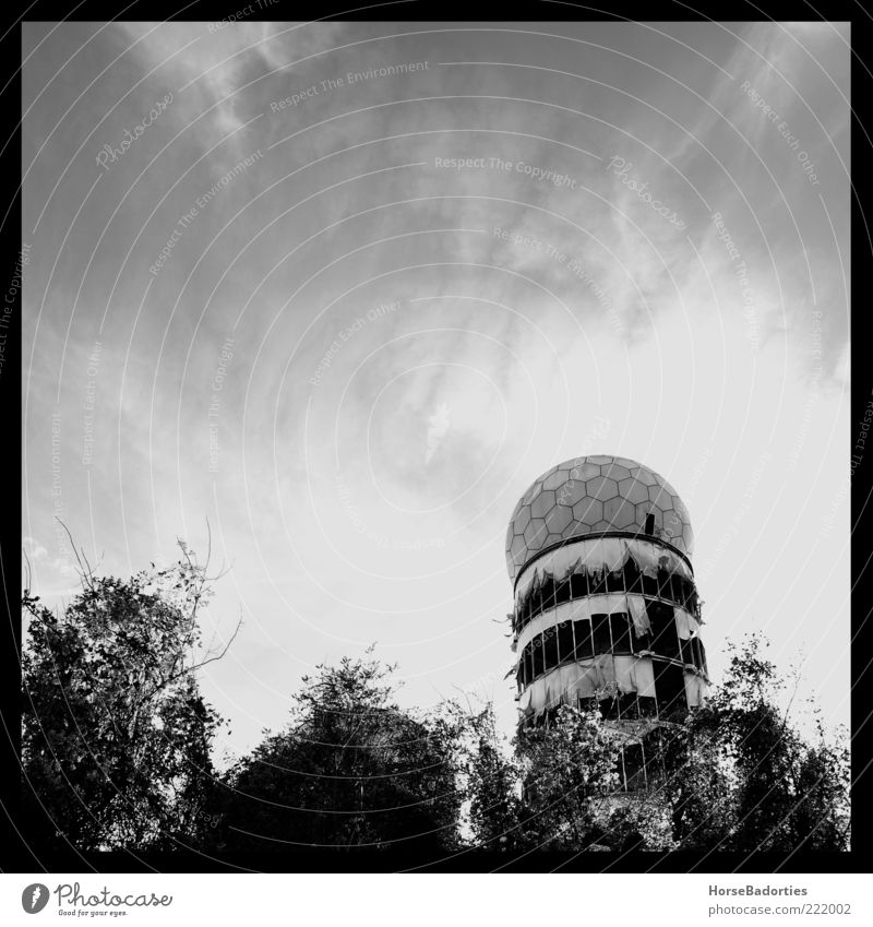 The Cold War Is Over Germany Outskirts Deserted Ruin Manmade structures Architecture Radar station bugging system Black & white photo Exterior shot Day Contrast