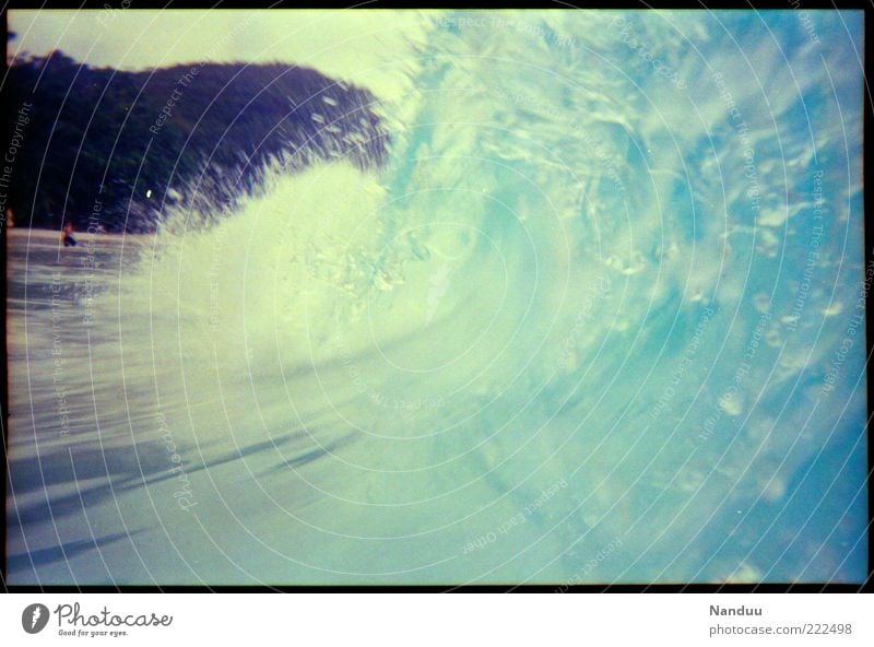 wild Water Ocean Indian Ocean Wet Seychelles Africa Waves Inject Swimming & Bathing Tsunami To break (something) Surf Beach Copy Space right Copy Space bottom