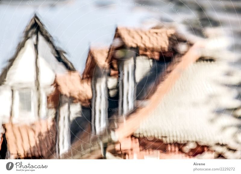 hazy memory Water Small Town Old town House (Residential Structure) Marketplace Half-timbered house Half-timbered facade Old building Roof Gable Street