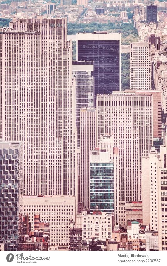 Retro stylized picture of New York City buildings. Living or residing Flat (apartment) House (Residential Structure) House building Workplace Office Downtown