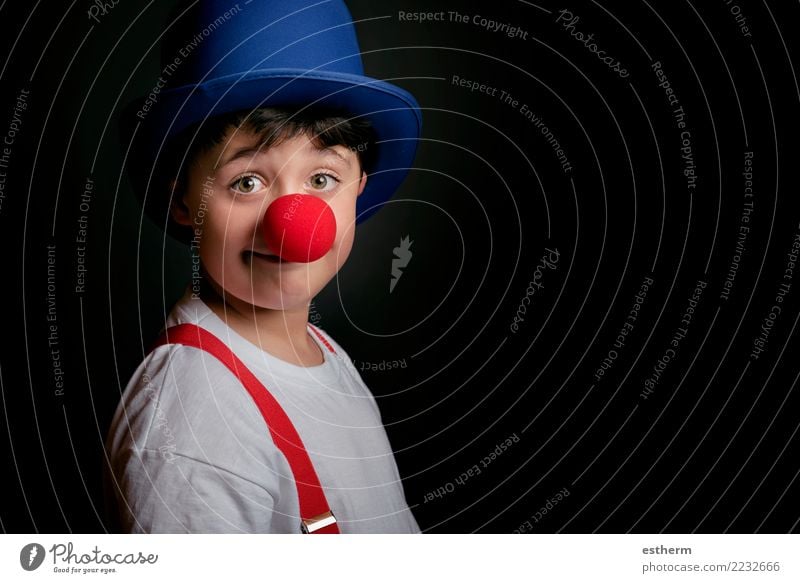 Child with clown nose Lifestyle Joy Party Event Feasts & Celebrations Carnival Hallowe'en Fairs & Carnivals Birthday Human being Masculine Toddler Infancy 1