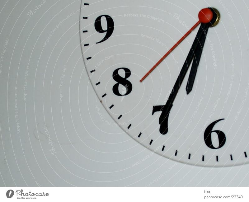 shortly after half Clock Time Clock face Digits and numbers 6 7 8 9 Living or residing Clock hand Detail