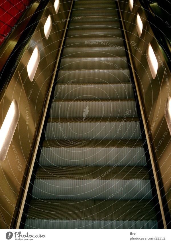 escalator Escalator Iron Steel Electrical equipment Technology Stairs Upward Lanes & trails Downward Lighting