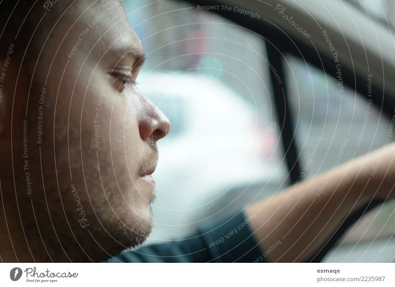 man driving Lifestyle Human being Masculine Young man Youth (Young adults) 18 - 30 years Adults Car Observe Driving Exterior shot Portrait photograph
