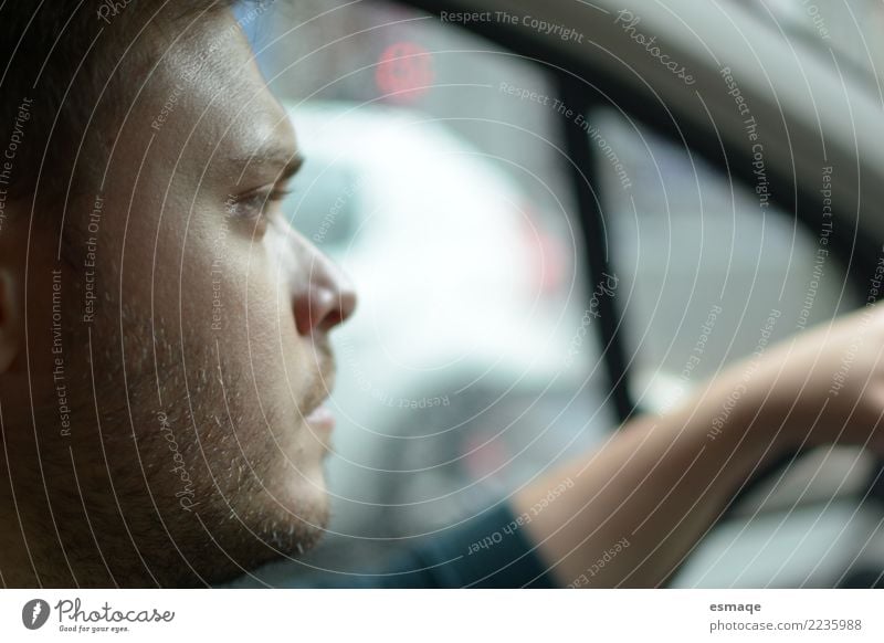 man in a car Lifestyle Human being Man Adults Car Calm Drive out Driver's license Driving Exterior shot Portrait photograph