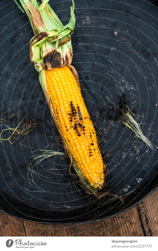 Roasted corn on the grill Vegetable Nutrition Vegetarian diet Summer Fresh Hot Delicious Yellow Gold BBQ roasted food cob barbecue healthy sweetcorn Corn cob