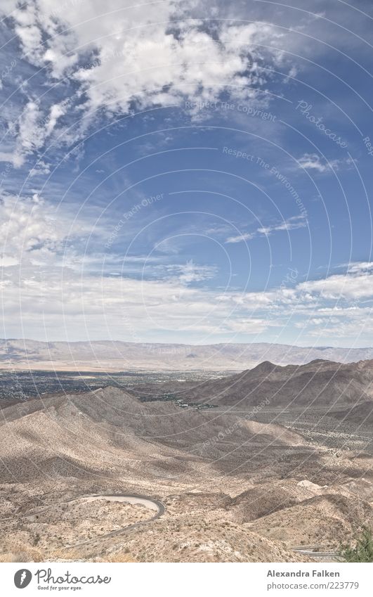 Landscape Palm Springs II Environment Nature Elements Earth Sand Air Sky Clouds Horizon Summer Climate Weather Beautiful weather Drought Hill Mountain Canyon