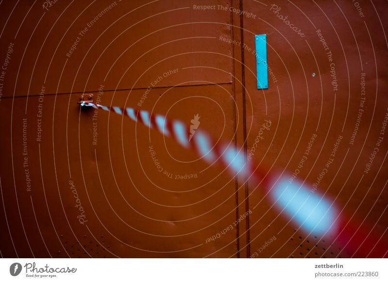 Rear sharpness Wall (barrier) Wall (building) Door Barrier Crime scene Border Judder Wind Gate Metal Colour photo Subdued colour Detail Deep depth of field