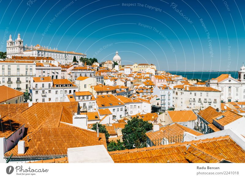 Panoramic View Of Lisbon Skyline In Portugal Vacation & Travel Tourism Sightseeing City trip Summer Summer vacation House (Residential Structure) Environment