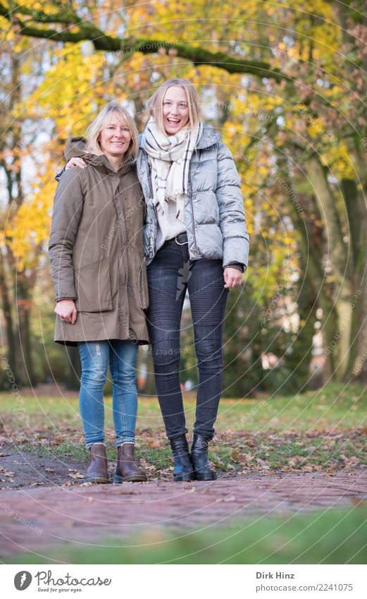 Mother & daughter in the park Human being Feminine Young woman Youth (Young adults) Woman Adults Family & Relations 2 18 - 30 years 45 - 60 years Nature Autumn