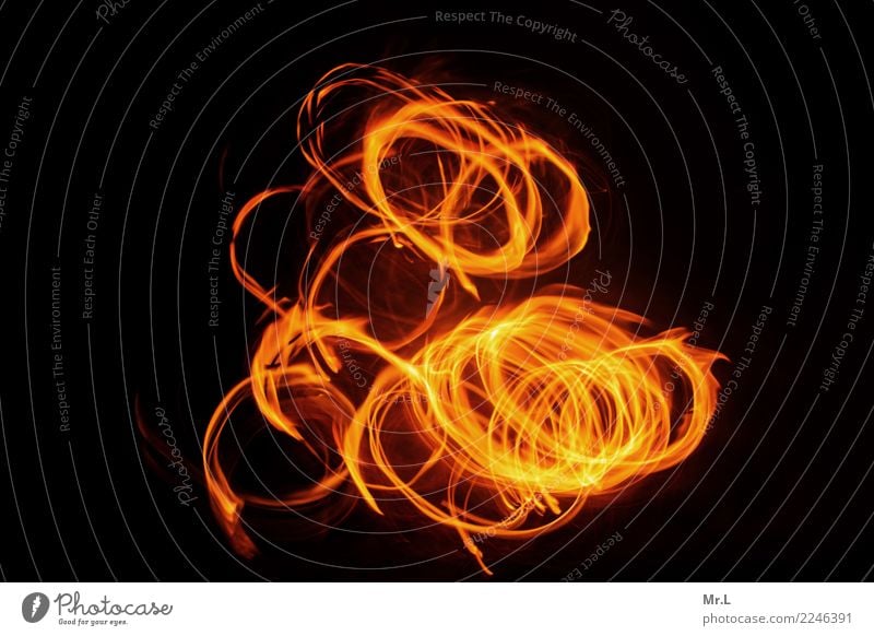 Dancing Circles Nature Fire Aggression Hot Bright Warmth Yellow Orange Red Black Adventure Movement fire circles Colour photo Exterior shot Abstract Pattern