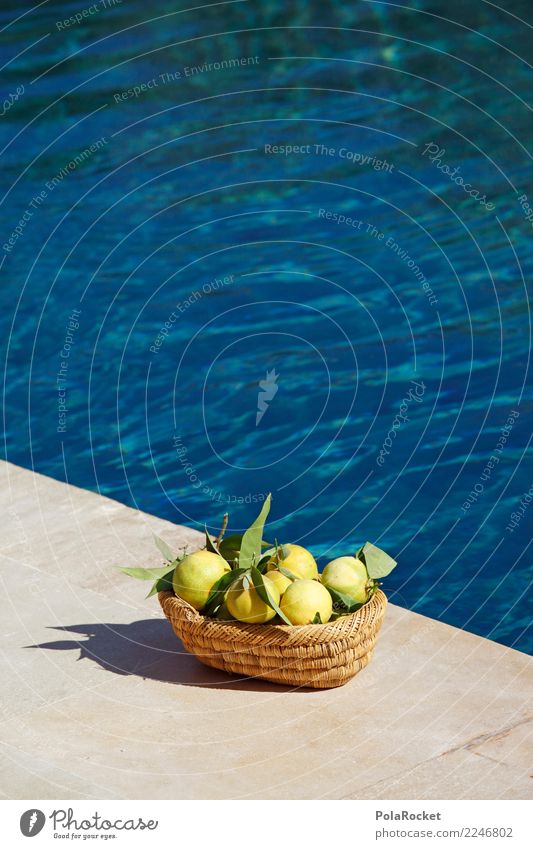 #A# Vitamin C to the pool Art Work of art Esthetic Swimming pool Summer vacation Relaxation Wellness Pamper Vacation mood Paradise Paradisical Tangerine