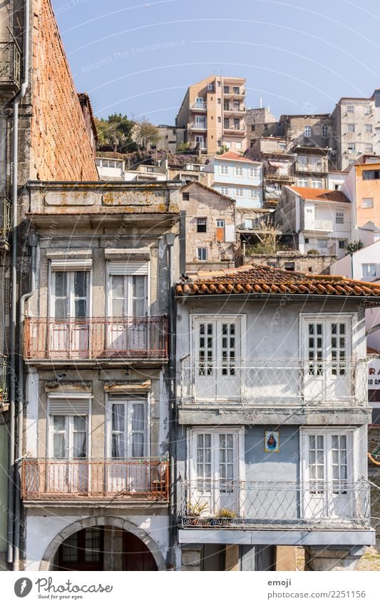 postage Town Outskirts Deserted House (Residential Structure) Wall (barrier) Wall (building) Facade Old Tourism Porto Portugal Colour photo Exterior shot Day