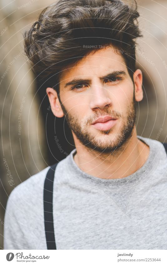 young man with modern hairstyle Lifestyle Style Hair and hairstyles Summer Human being Masculine Feminine Young man Youth (Young adults) Man Adults Face 1