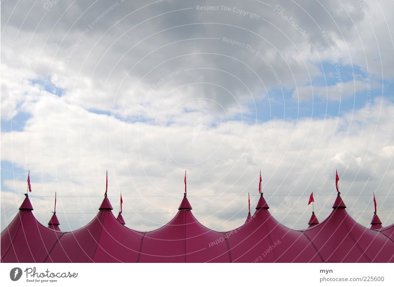 circus Entertainment Event Fairs & Carnivals Art Theatre Circus Culture Shows Sky Clouds Weather Storm Tent Plastic Relaxation Pink Moody Circus tent Flag