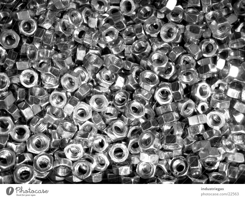 nuts Glittering Tool Industry Screw Screw thread Black & white photo