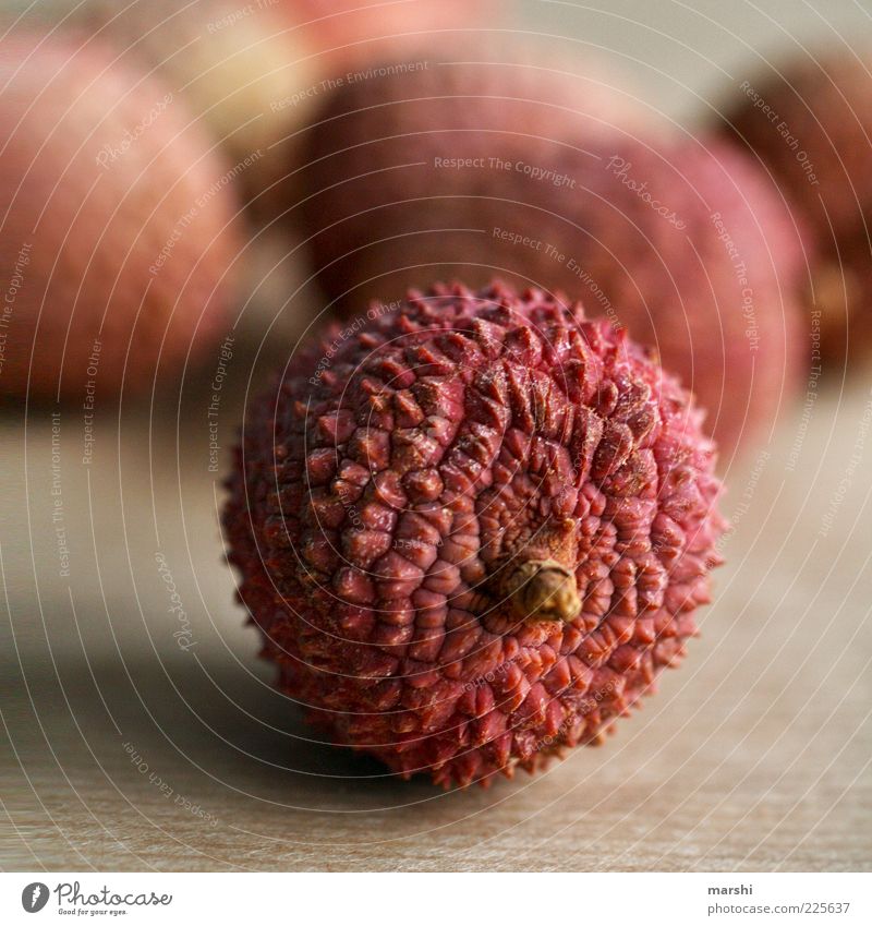 lychees Food Fruit Nutrition Juicy Yellow Red Lychee Tropical fruits Edible nut Rough Thorny Hard Sense of taste Tasty Colour photo Interior shot Blur