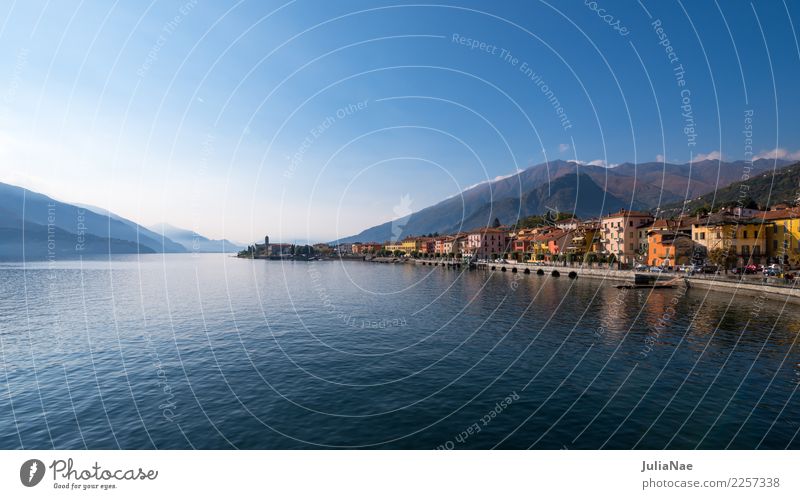 View of Gravedonna at Lake Como Vacation & Travel Tourism Summer Mountain House (Residential Structure) Landscape Water Horizon Village Town Skyline Church Calm