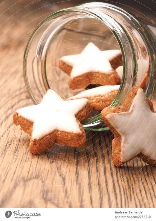 Christmas cookies, cinnamon stars Dough Baked goods Candy Feasts & Celebrations Christmas & Advent Delicious Sweet food freshness glass Gourmet healthy homemade
