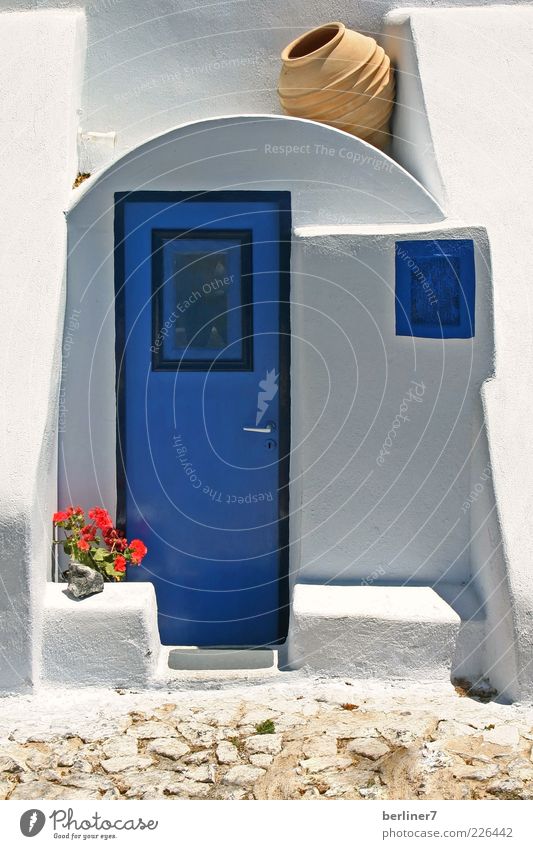 Blue - white , the colours Santorini Calm Vacation & Travel Tourism Summer Summer vacation House (Residential Structure) Decoration Greece Europe Deserted