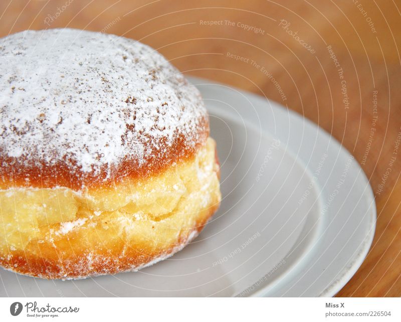 alaaaaaf Food Dough Baked goods Nutrition To have a coffee Plate Delicious Round Sweet Confectioner`s sugar Donut Fat Fatty food Colour photo Close-up Deserted