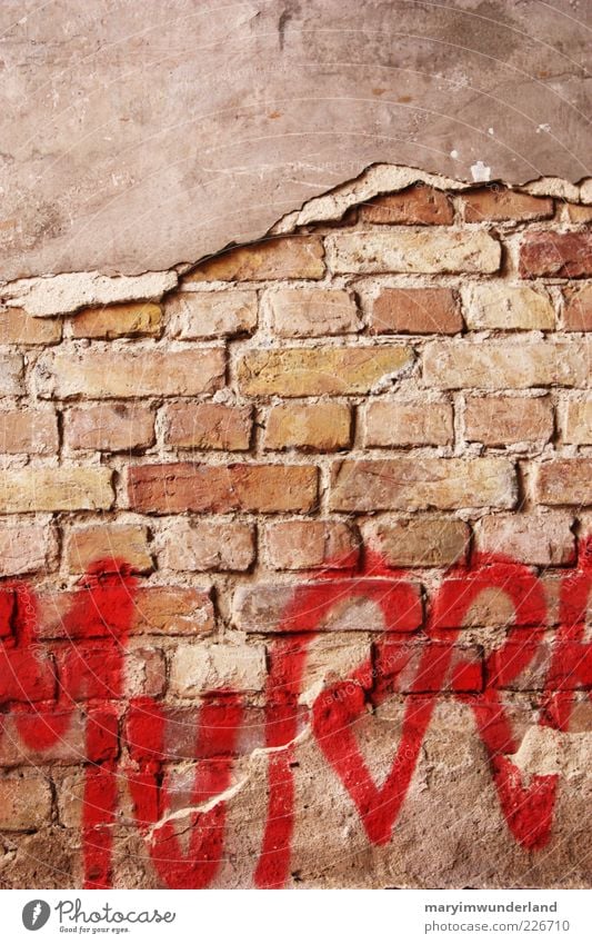 broken brick wall graffiti