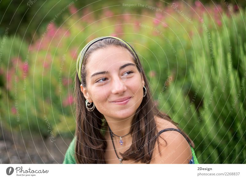 Portrait of a beautiful young woman outdoor smiling Lifestyle Joy Relaxation Vacation & Travel Summer School Schoolchild Woman Adults Youth (Young adults)